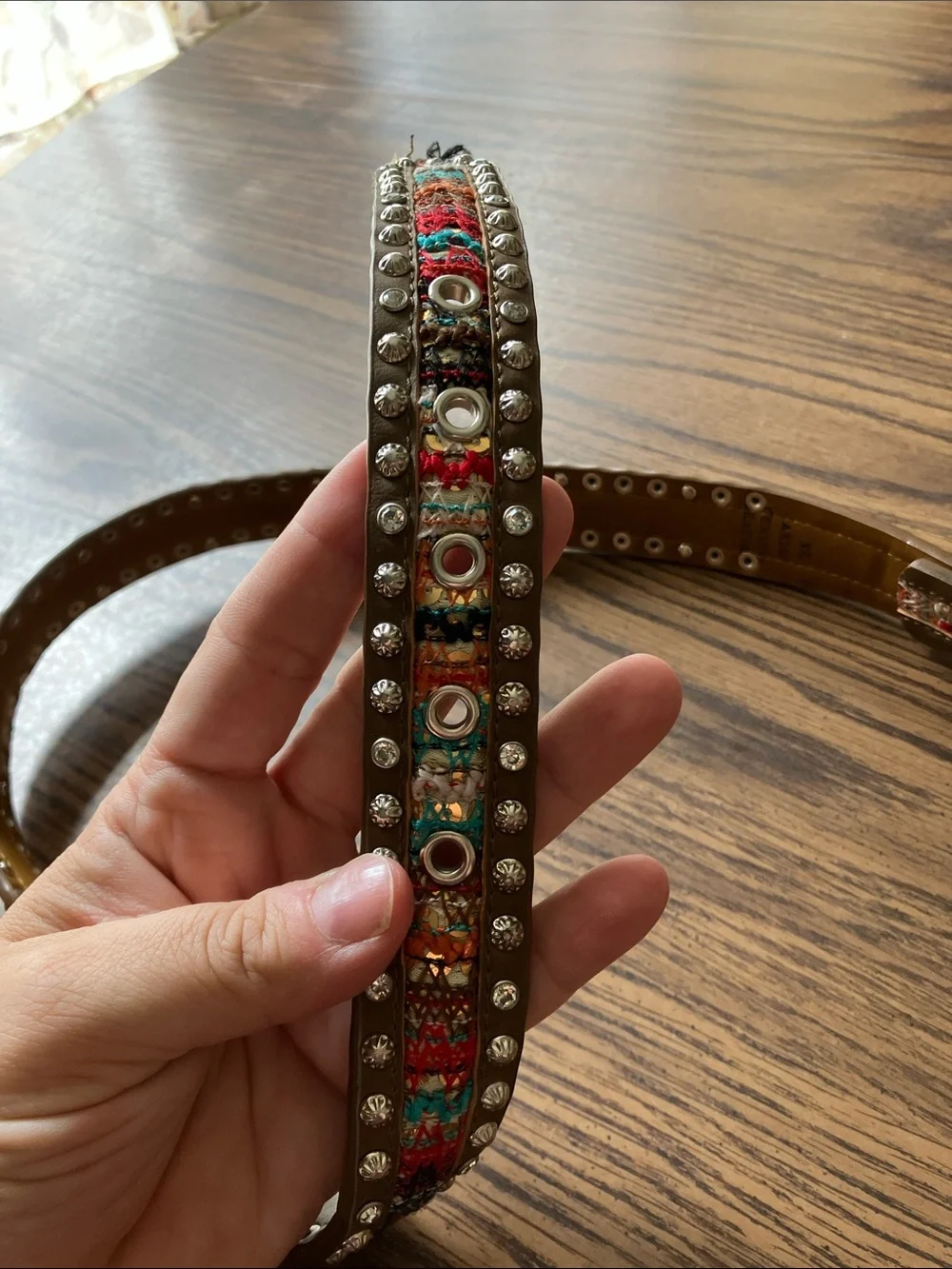 Genuine Leather Western Embellished Belt, XL